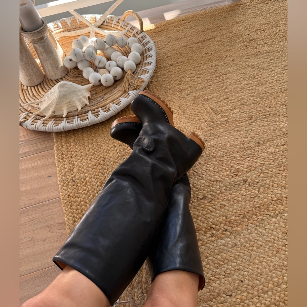 Swedish Hasbeens NWT Bootcut Knee Boot Black Super Fun Style Unique 🌈♥️ - Picture 10 of 13